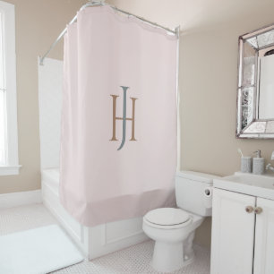 Elegantes Mit Monogramm Rosa Duschvorhang