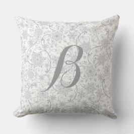 Elegantes mit Monogramm Schneeflocke Kissen