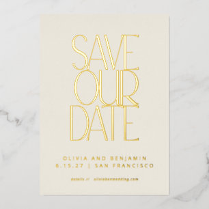 Elegantes Mittelalter Modernes Gold Save the Date Folieneinladung