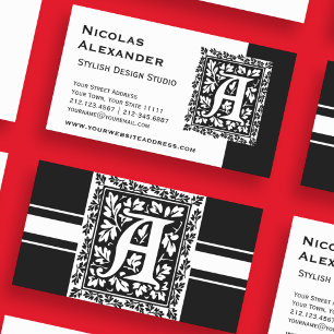 Elegantes mittelalterliches Letter Ein antikes Mon Visitenkarte