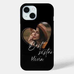 Elegantes Modern Best Sister Foto Black Case-Mate iPhone Hülle