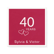 Elegantes Modern Custom Ruby 40-jähriges Party