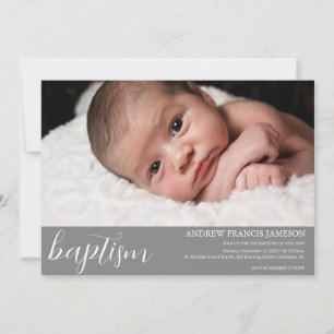 Elegantes Modern Elegantes Christliches Foto   Tau Einladung