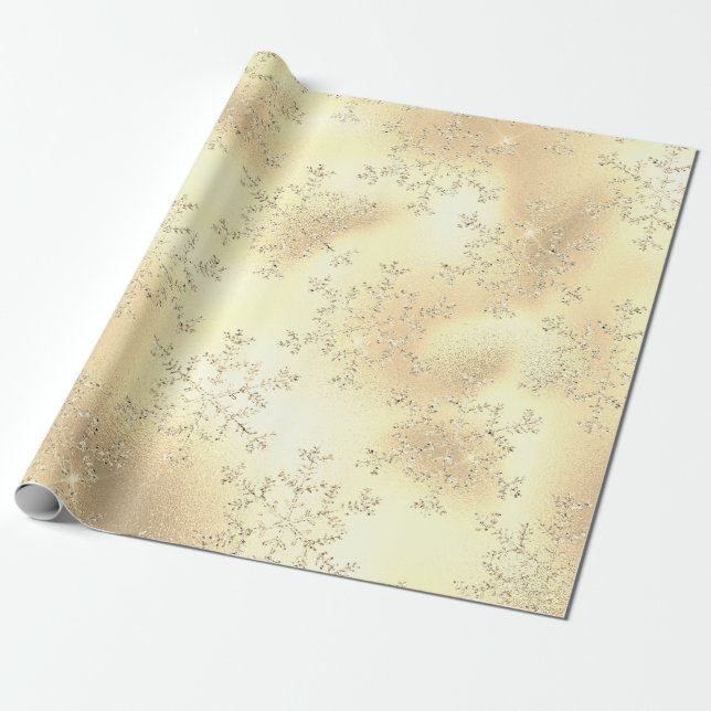 Elegantes Modern Gold Snowflake Muster Geschenkpapier (Ungerollt)