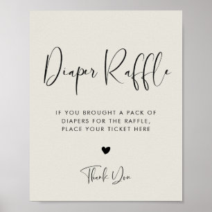 Elegantes Modern Light Sage Green Diaper Raffle-Sc Poster