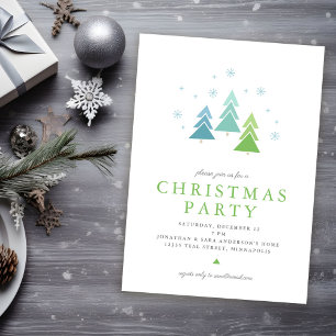 Elegantes Modern Minimal Trees Weihnachts-Party Einladung