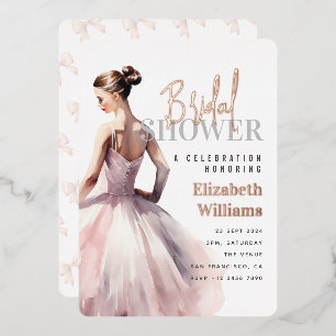 Elegantes Modern Rose Gold Brautparty Party Folieneinladung