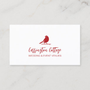 Elegantes Modern Script Red Bird Logo. Visitenkarte
