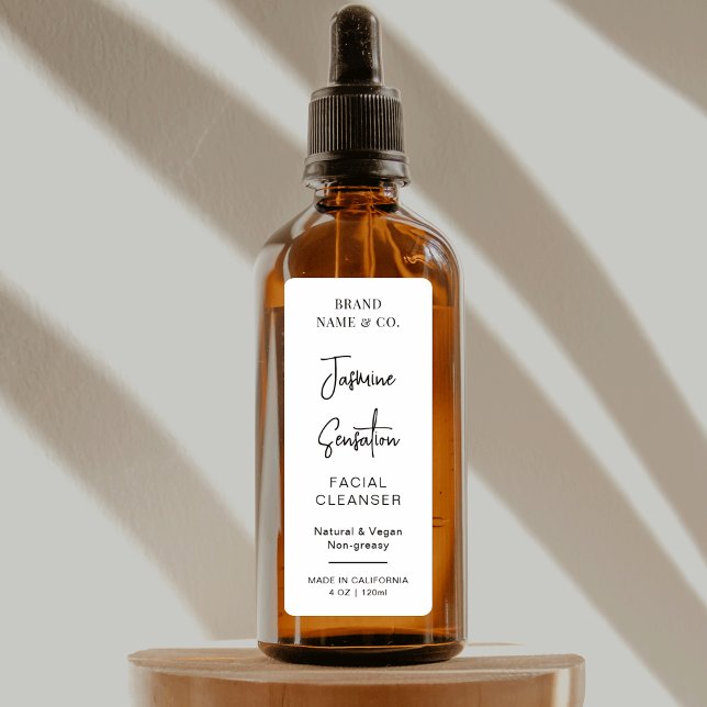 Elegantes modernes 4 OZ Cosmo Flasche Vertikales E Aufkleber (Simple vertical rectangle labels for 4 OZ or 8 OZ cosmetic bottles *verify size*)