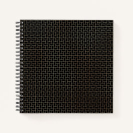 Elegantes modernes Abstraktes Gold Basket Weave Mu Notizbuch