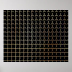 Elegantes modernes Abstraktes Gold Basket Weave Mu Poster