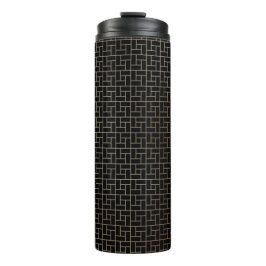 Elegantes modernes Abstraktes Gold Basket Weave Mu Thermosbecher