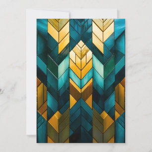 Elegantes modernes abstraktes Gold Teal Geometrisc Ankündigung
