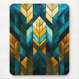 Elegantes modernes abstraktes Gold Teal Geometrisc Mousepad