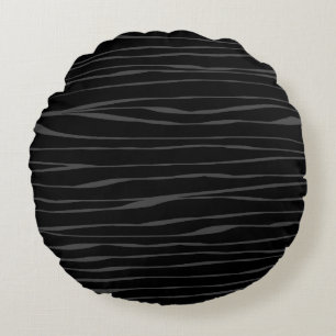 Elegantes modernes Abstraktes Zebramuster, schwarz Rundes Kissen