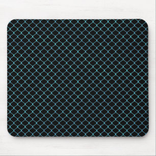 Elegantes, modernes Aquamarines Zaun-Kettenmuster  Mousepad