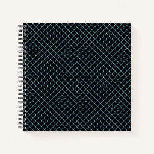 Elegantes, modernes, Aquamarines Zaunkettenmuster Notizbuch