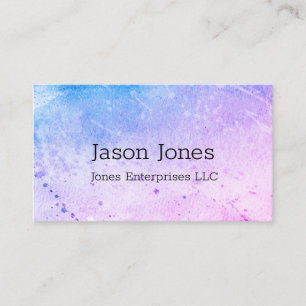 Elegantes modernes Aquarelldesign blau und lila Visitenkarte