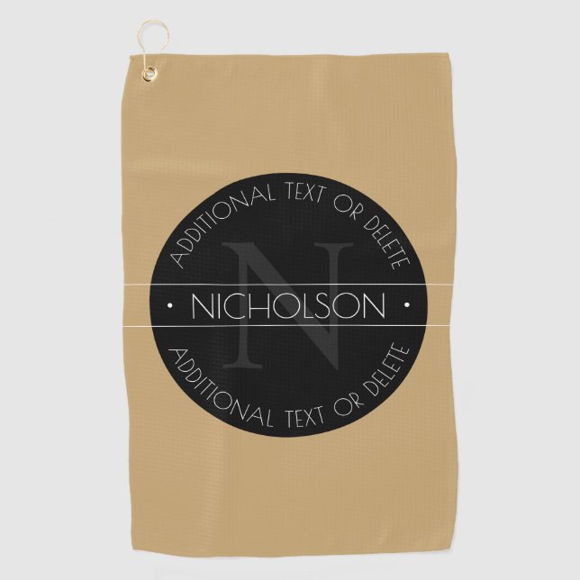 Elegantes, modernes, bearbeitbares Monogramm-Schwa Golfhandtuch (Vorderseite)