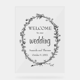 Elegantes modernes Begrüßungszeichen Acrylschild