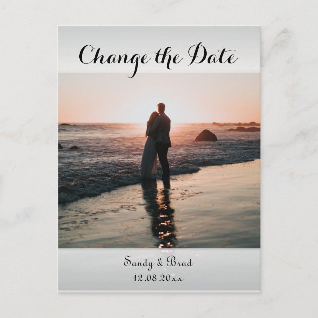 Elegantes, modernes, benutzerdefiniertes Foto Postkarte (Vorderseite)