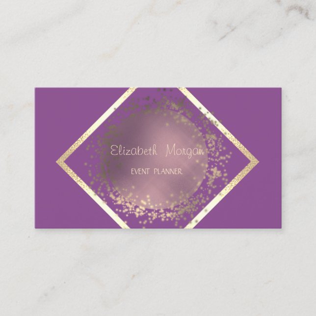 Elegantes modernes Beruflich geometrisches Violet Visitenkarte (Vorderseite)