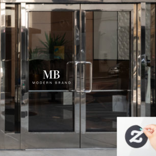 Elegantes modernes Beruflich-Minimal-Monogramm Fensteraufkleber