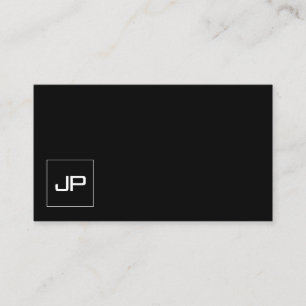 Elegantes modernes Berufliches Monogramm Schwarz-w Visitenkarte