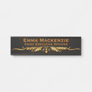 Elegantes modernes Black and Gold Office Türzeiche Türschild