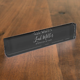 Elegantes, modernes Black Desk Name Plate Namensplakette