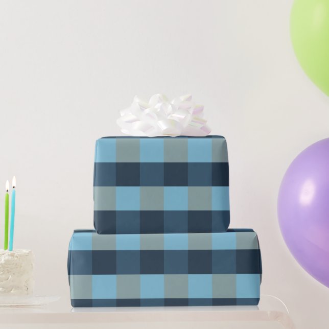 Elegantes, modernes blau-graues Muster Geschenkpapier (Partygeschenke)