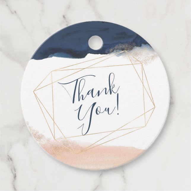 Elegantes modernes Blau und Rosa Rosa als Sie bevo Geschenkanhänger (Vorderseite)