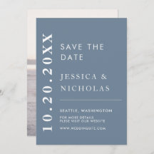 Elegantes, modernes, blaues einfaches Hochzeitssze