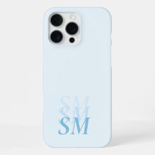 Elegantes modernes blaues Initial-Monogramm iPhone 16 Pro Max Hülle