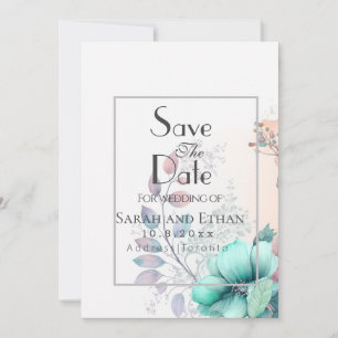 Elegantes modernes Blumenmuster Save The Date