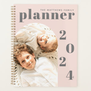 Elegantes, modernes Blush Pink Custom Family Foto Planer