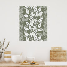 Elegantes modernes botanisches Moosgrün-Laub