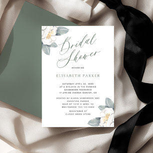 Elegantes, modernes Brautparty mit floralen Wasser Einladung