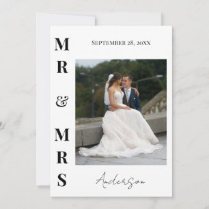 Elegantes modernes Dankeschön zur Hochzeit für Her Dankeskarte