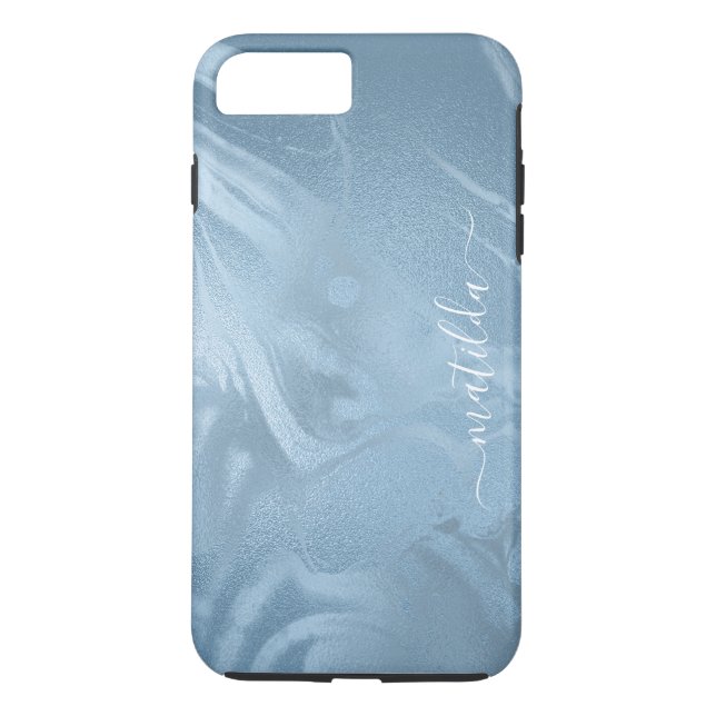 Elegantes, modernes Design aus Babyblau Case-Mate iPhone Hülle (Rückseite)