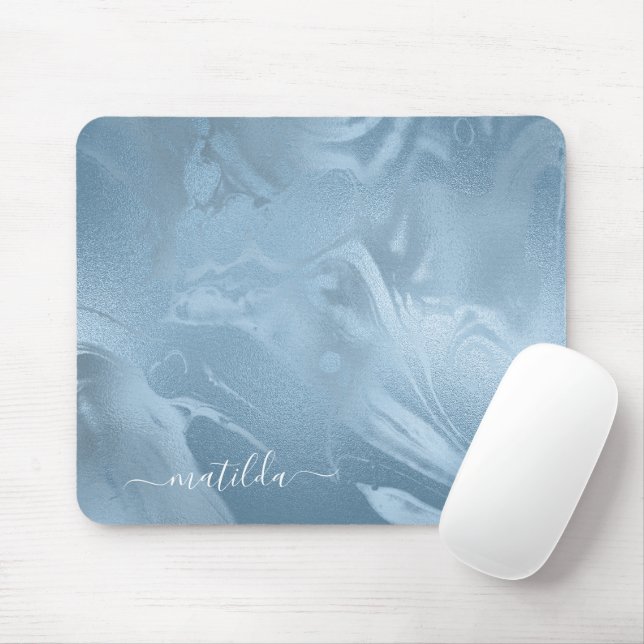 Elegantes, modernes Design aus Babyblau Mousepad (Mit Mouse)