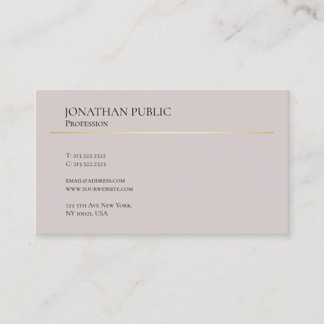 Elegantes modernes Design Sauber Schlicht Beruflic Visitenkarte (Vorderseite)