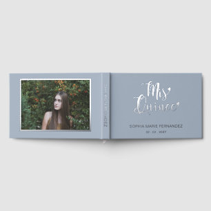Elegantes, modernes Dusty Blue Foto Quinceañera Gästebuch