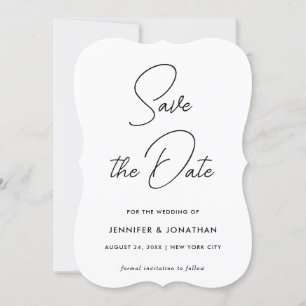 Elegantes modernes einfaches Template Schwarz/Weiß Save The Date