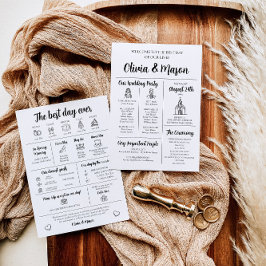 Elegantes modernes, einzigartiges Infografik-Hochz Einladung