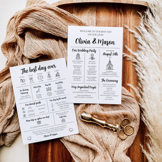 Elegantes modernes, einzigartiges Infografik-Hochz Einladung (Von Creator hochgeladen)