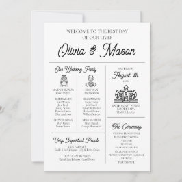 Elegantes modernes, einzigartiges Infografik-Hochz Einladung