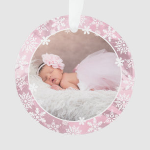Elegantes, modernes erstes Weihnachtsbaby-Foto Ornament