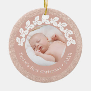 Elegantes, modernes, erstklassiges Weihnachtsbaby- Keramik Ornament