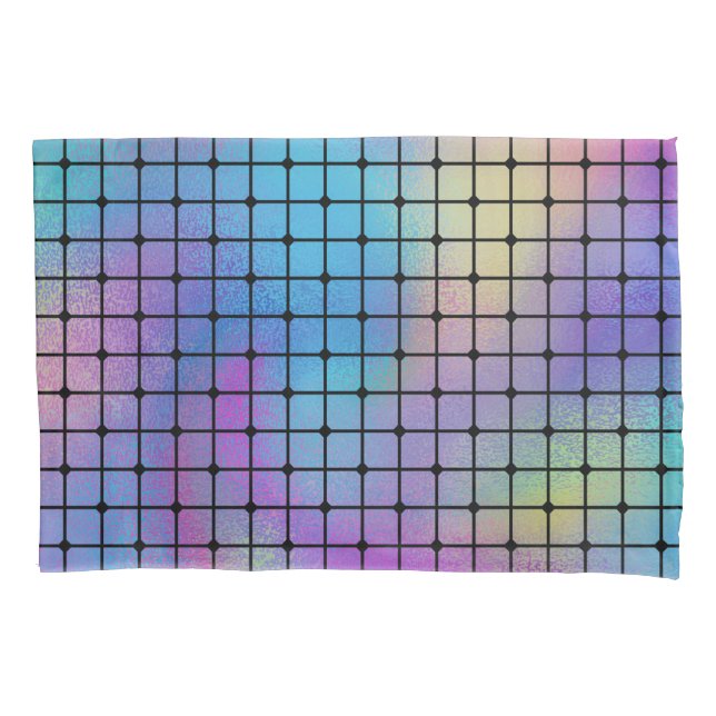 Elegantes, modernes, farbenfroh gestaltetes Fliese Kissenbezug (Vorderseite-Links)